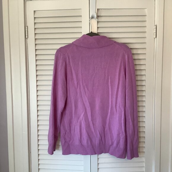 Women's cashmere sweater large shawl collar purple Edinburgh Woollen Mill EWM - Picture 5 of 5